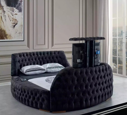 Black Chesterfield Bed Design Upholstery Furniture Hotel Luxury Beds Lift Media