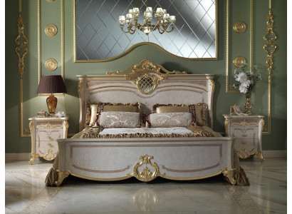 Bedroom furniture set - Bed with two bedside tables in a modern design