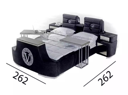 Modern double bed Blue luxury double bed modern design bed frame new