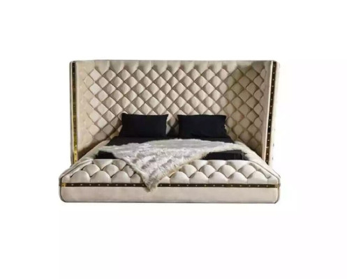 Bed White Chesterfield modern hotel bed Double bed new modern bed