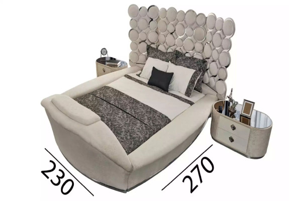 Bedroom Bed 2x Bedside tables Luxury Beds Set Complete Design Furniture