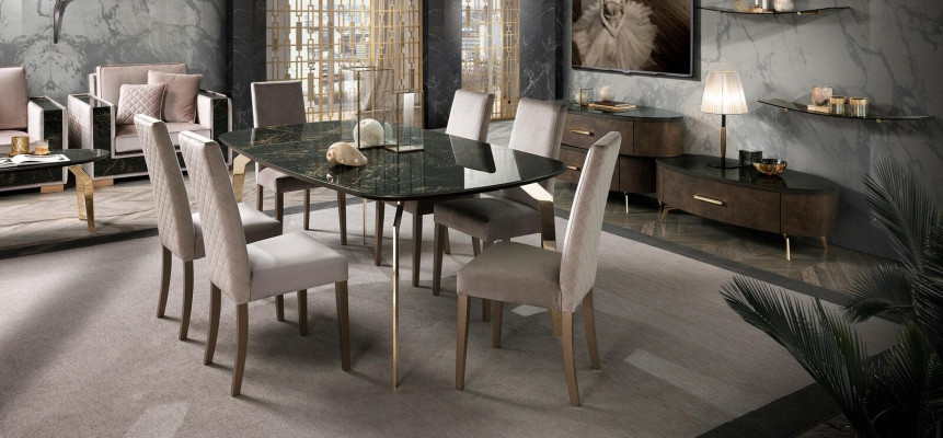 Luxury Set Dining room Dining table Chair XL Table Tables Chairs Wood Design 7 pieces new
