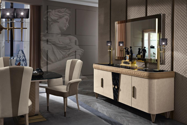 Furniture Chests of drawers Wardrobe Design Luxury Sideboard 2-piece. Chest of drawers with Mirror Console