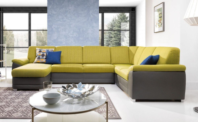 Corner sofa Living landscape Sofa Couch Upholstery Corner Suite U-shape Fabric Sofas new