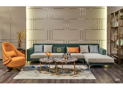 Corner sofa L-shape Textile Luxury Design Living landscape Upholstery Couch Couches