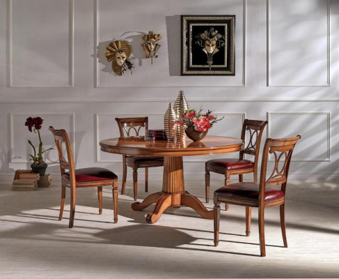 Dining set Dining table Table Tables 4x armchair set Chair Round 5tlg Group Suite