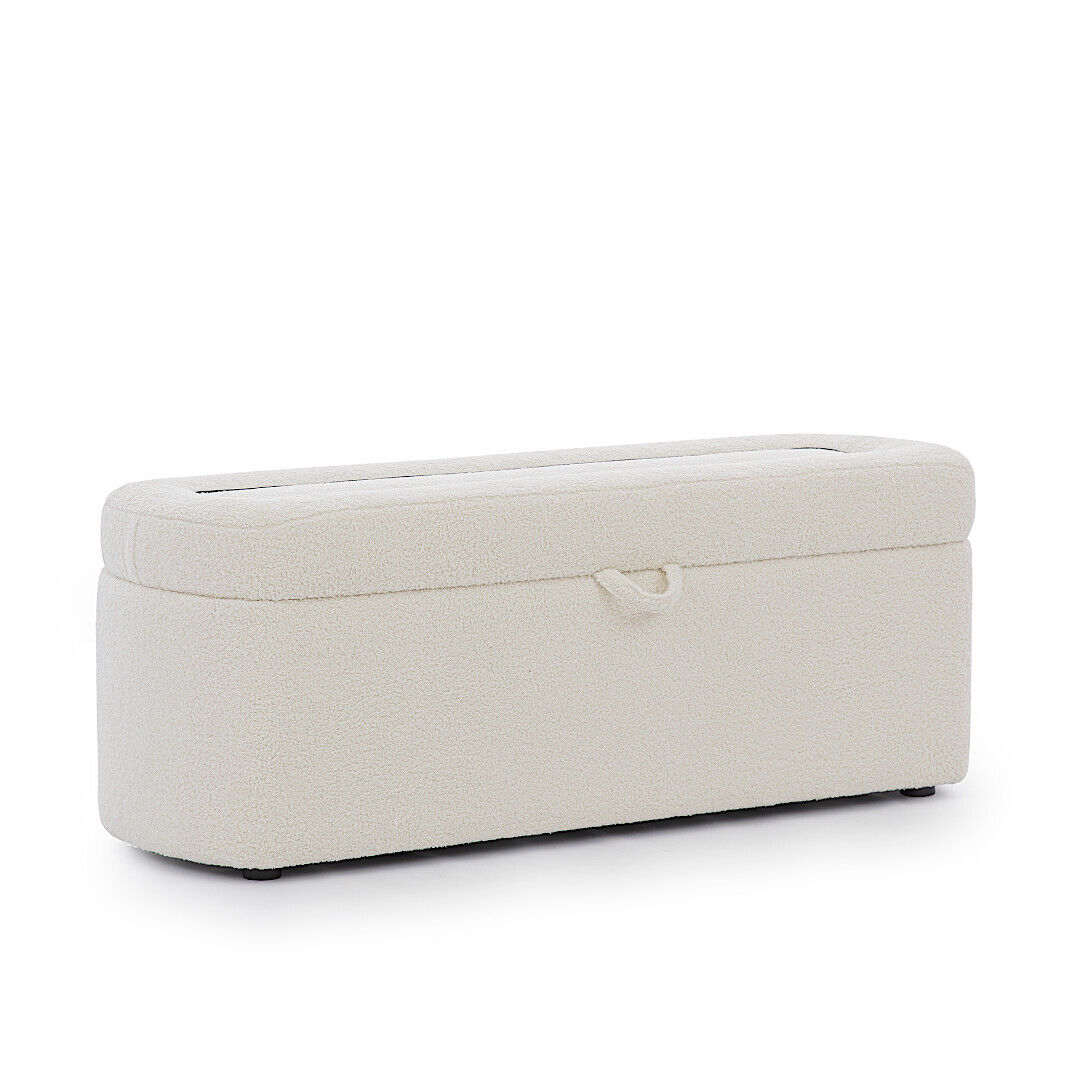 Bedroom Furniture White Stool Designer Bench seat Upholstery Storage Chest